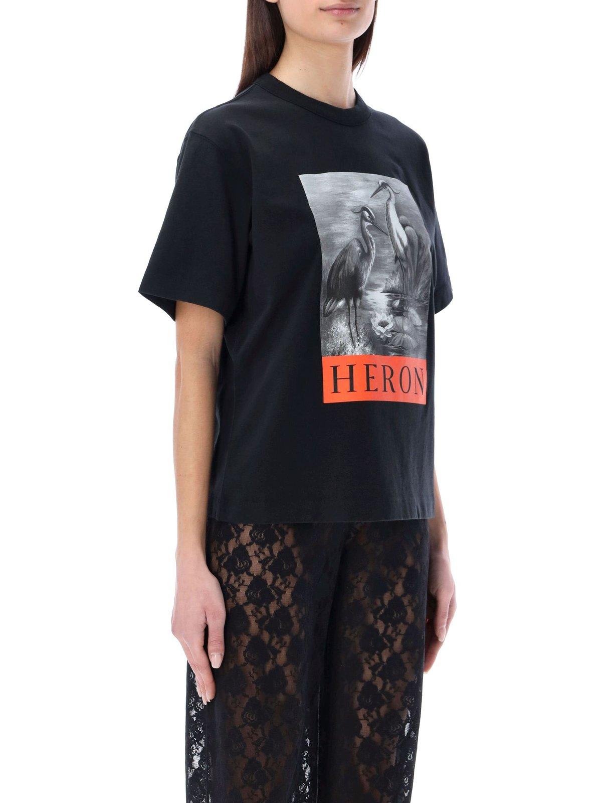 Shop Heron Preston Graphic Print Crewneck T-shirt In Black