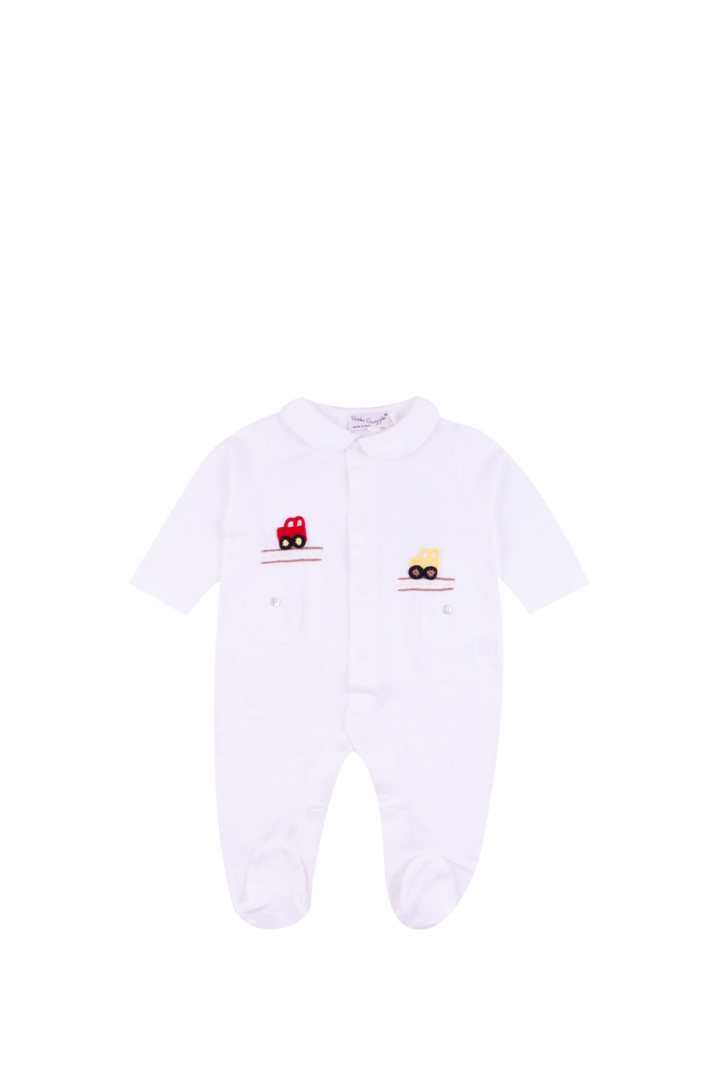 Piccola Giuggiola Babies' Cotton Jersey Jumpsuit In White