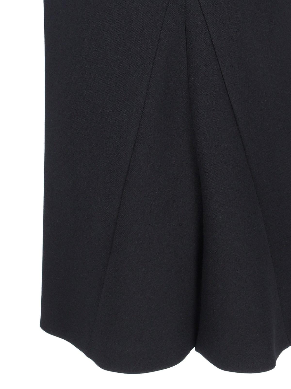 Shop Giorgio Armani Mid-rise Rear Slit Midi Skirt In Black