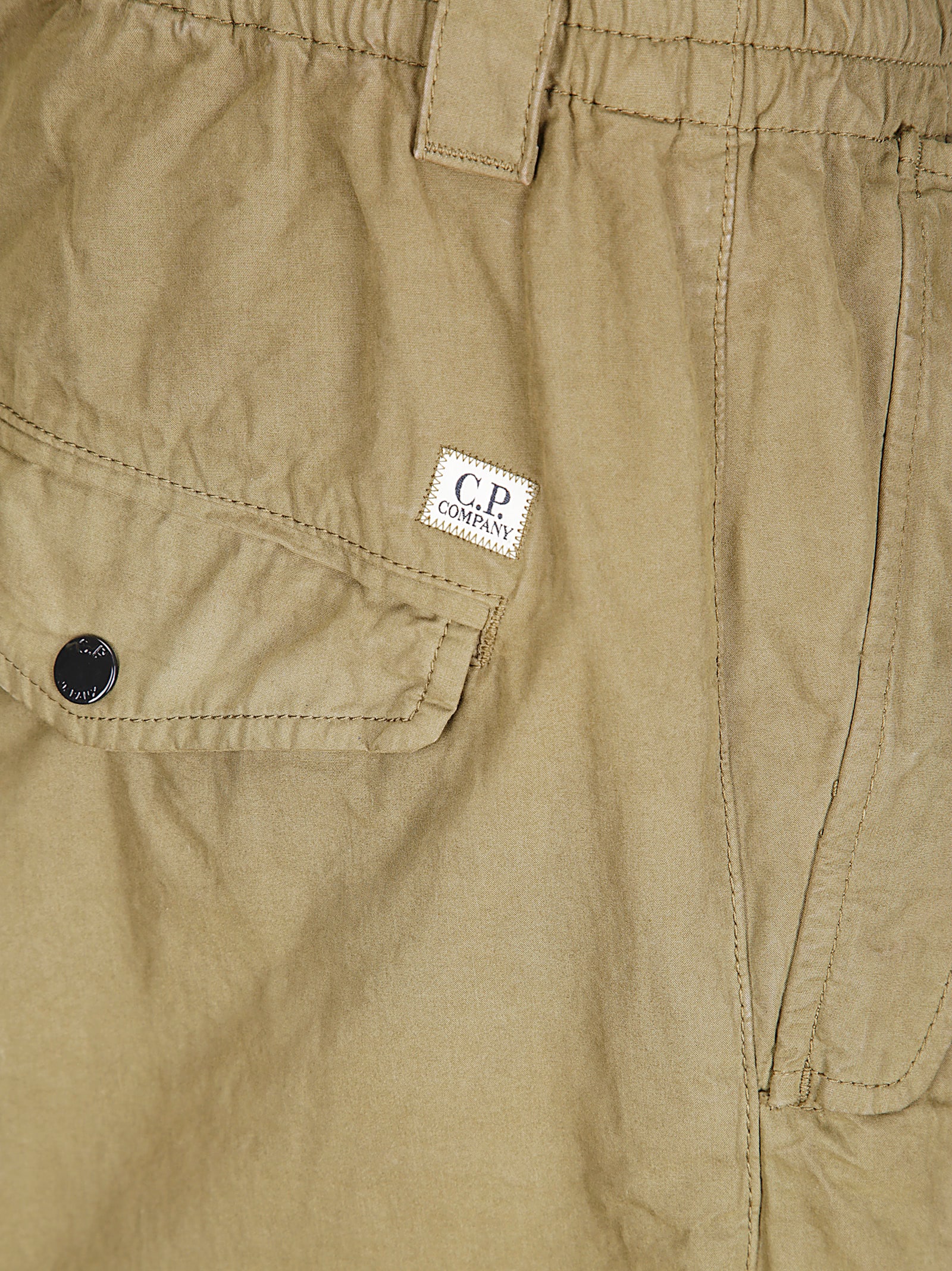 C.p. Company Button-fastening Drawstring Trousers In Brown