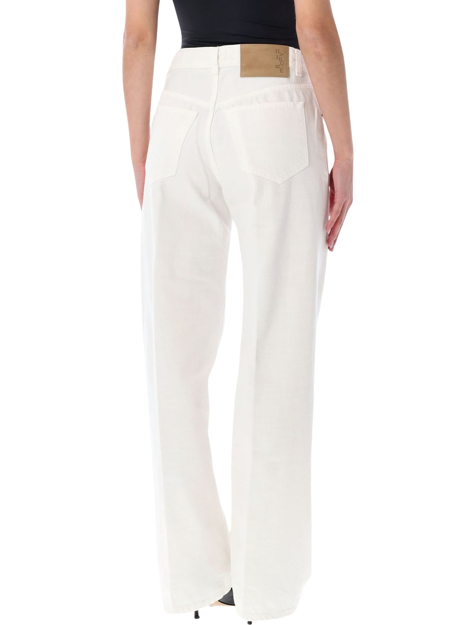 Haikure Bonnie Bull Denim Wide Leg Trousers In White