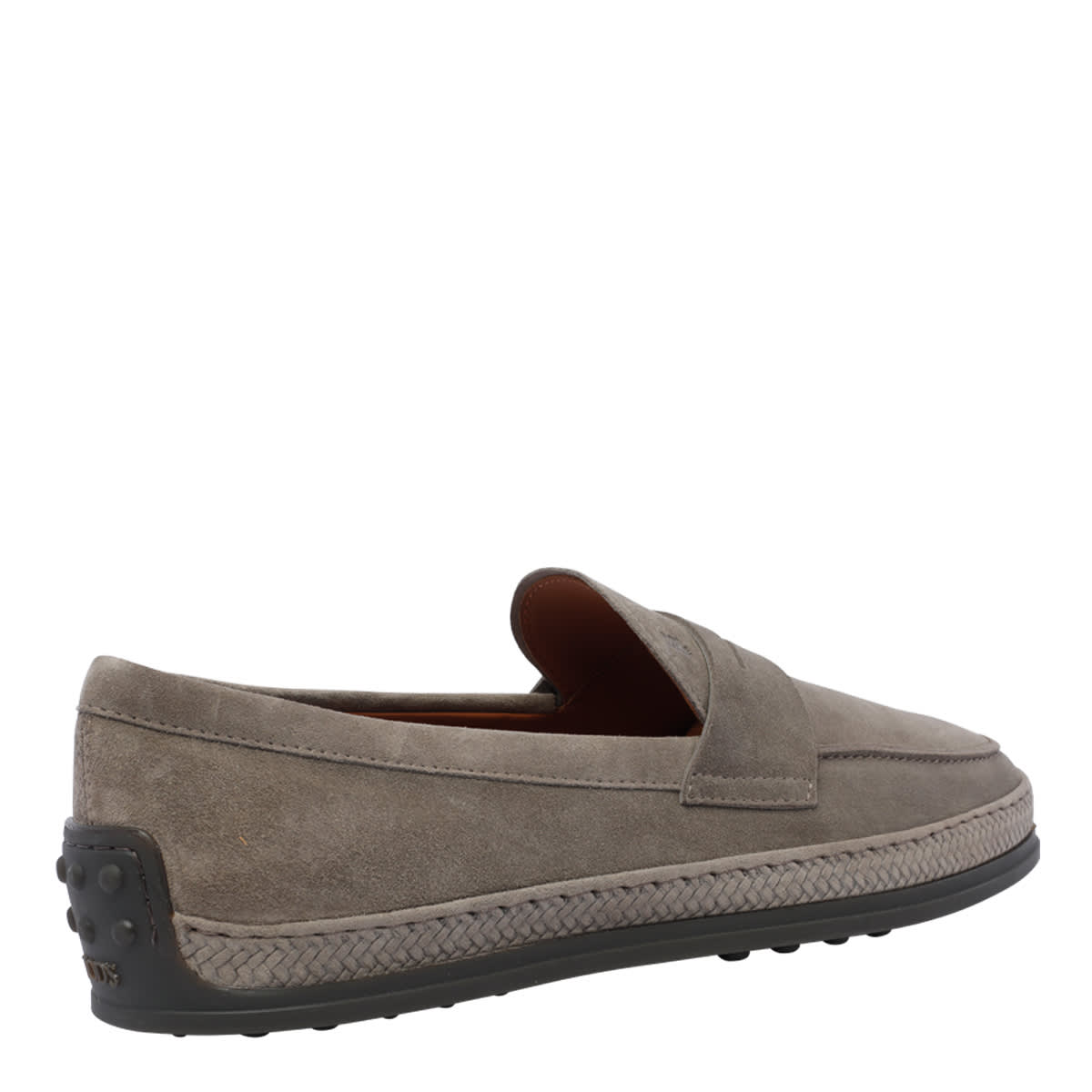 Shop Tod's Suede Loafers In Grey