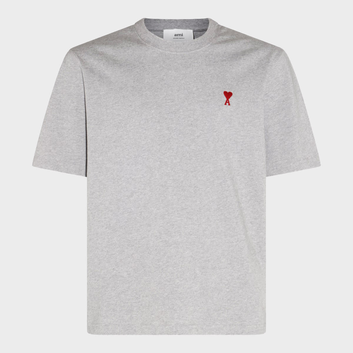 Grey And Red Cotton Ami De Coeur T-shirt