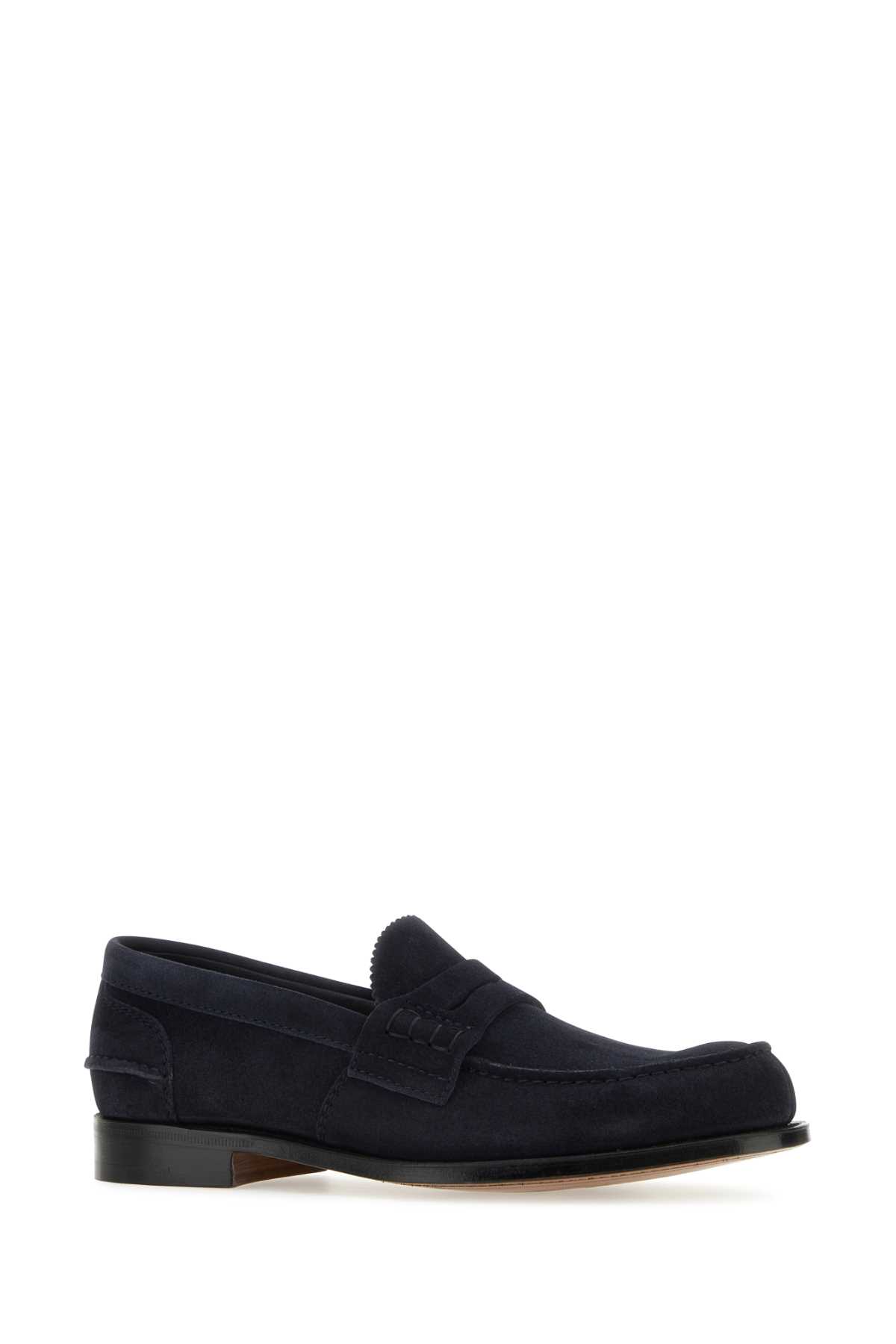 Shop Church's Navy Blue Suede Pembrey Loafers In F0abm