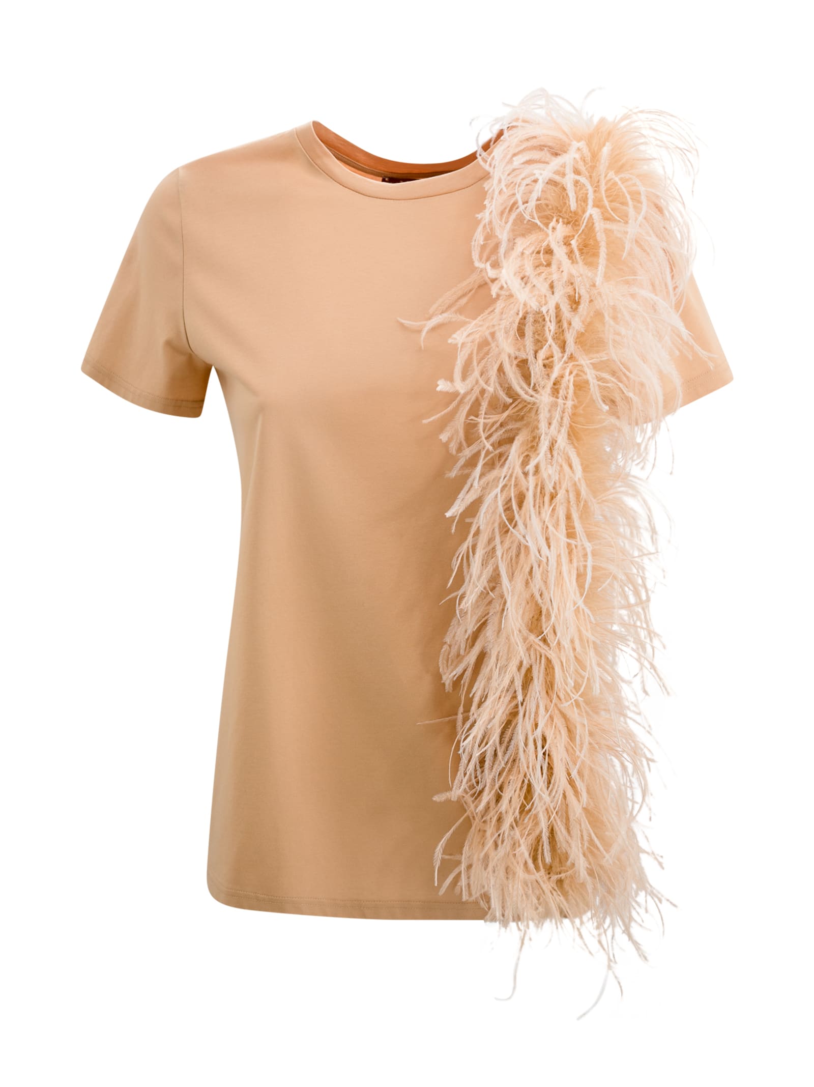 Jersey T-shirt With Feathers