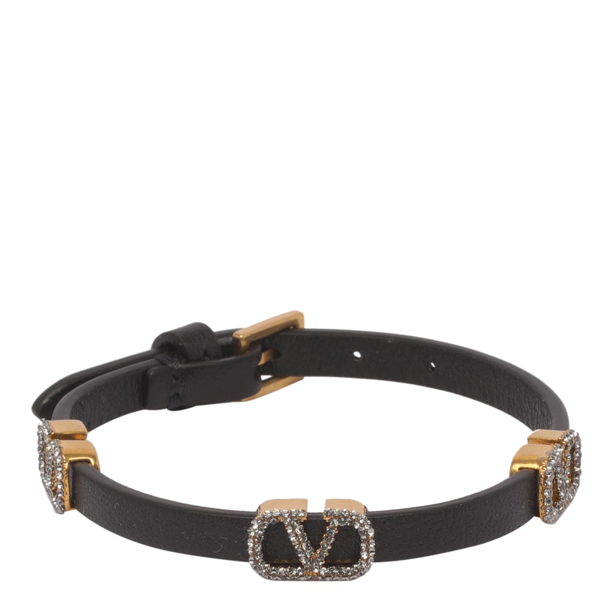 Shop Valentino V Logo Signature Bracelet In Black