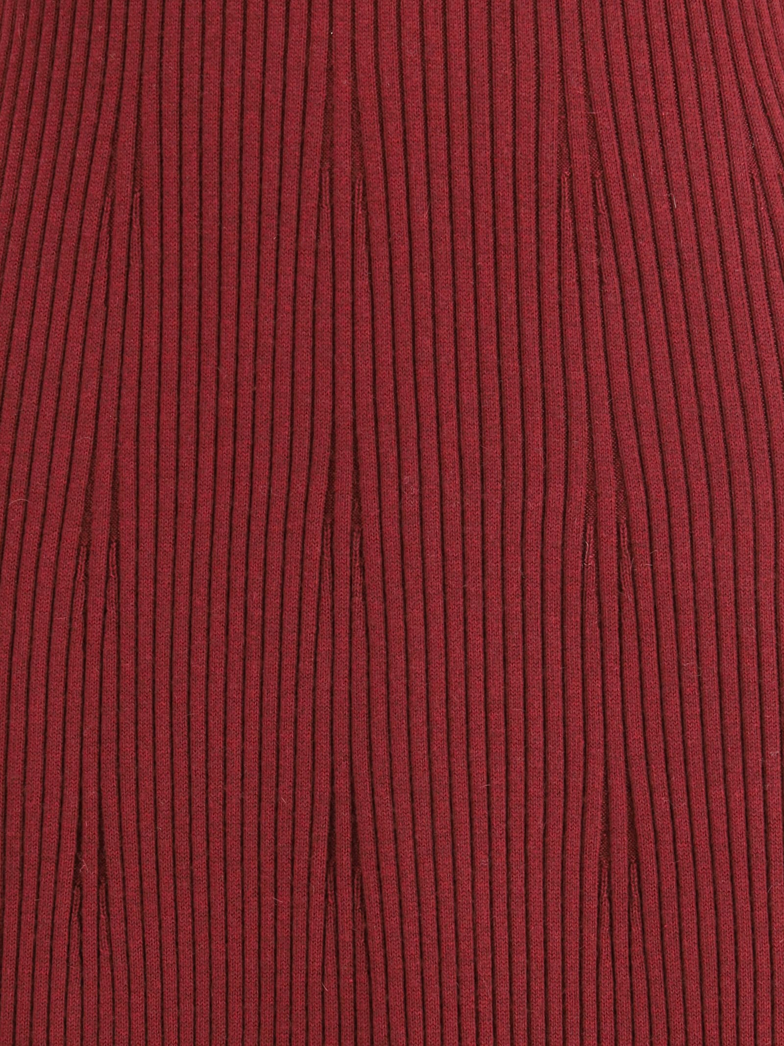 Sa Su Phi Ribbed Cashmere Silk Sleeveless Long Dress In Red
