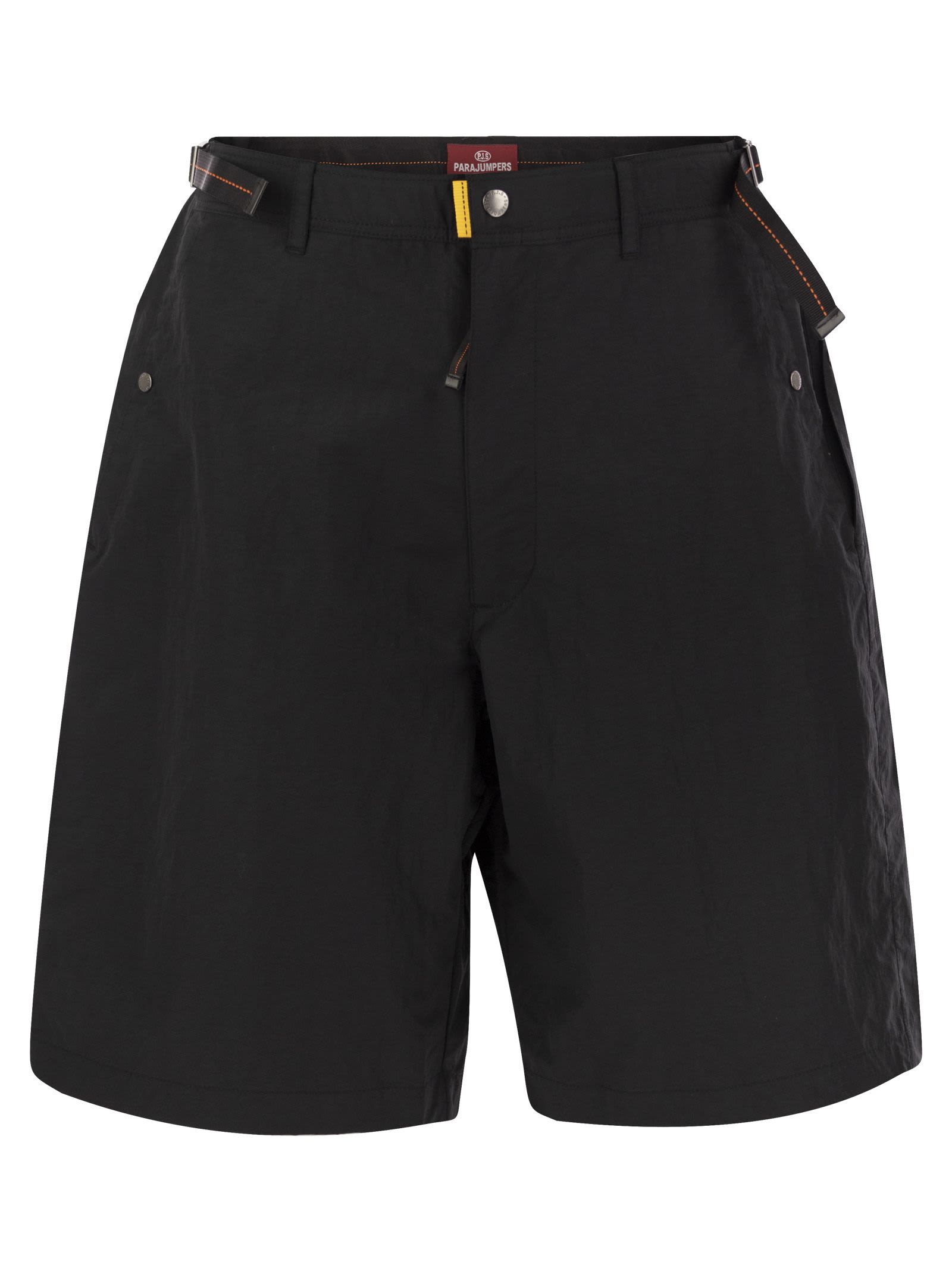 Shop Parajumpers Ivan - Nylon Poplin Short Trousers In Black