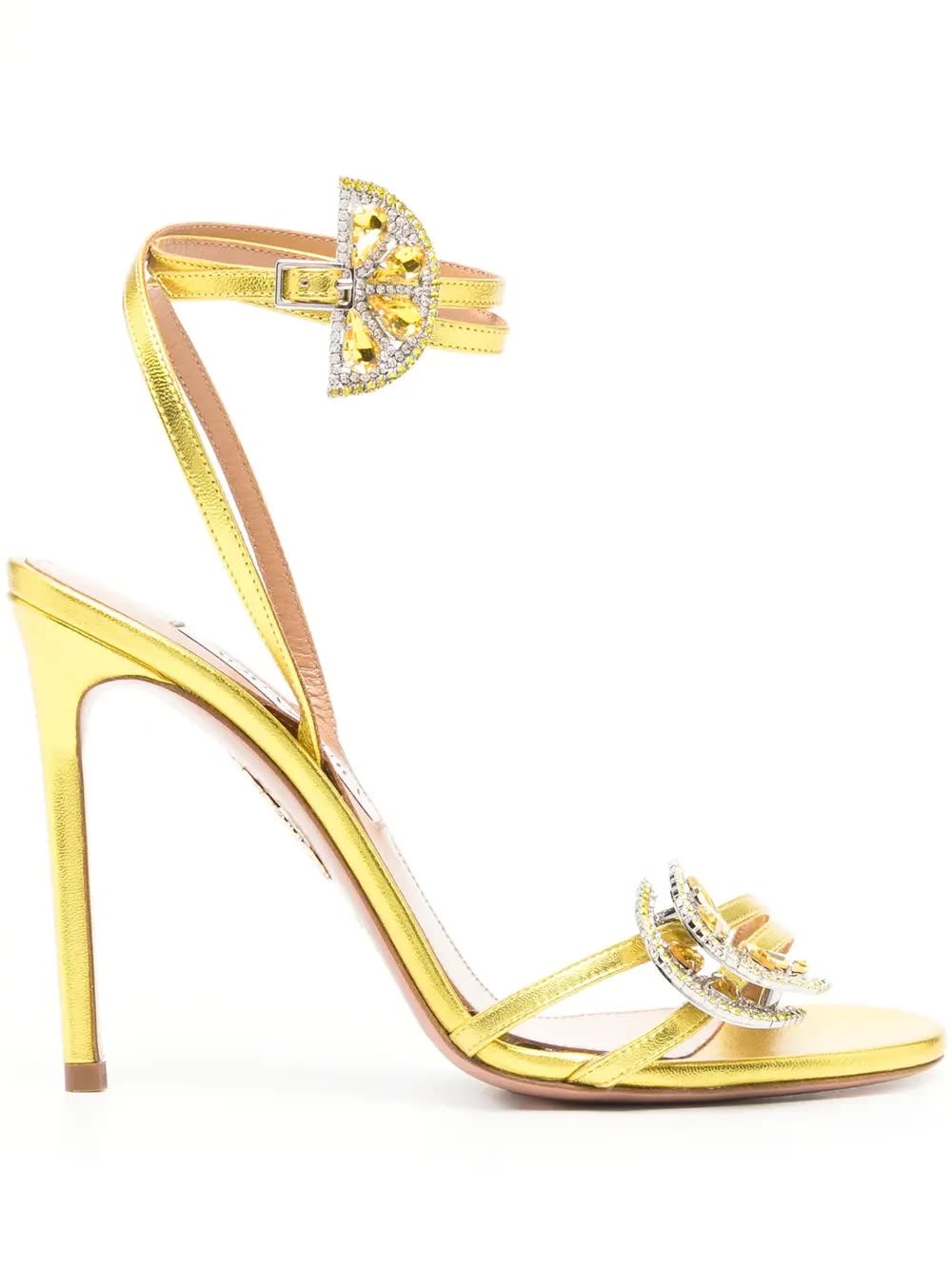 Shop Aquazzura Citron Gin Tonic 105 Sandals In Yellow