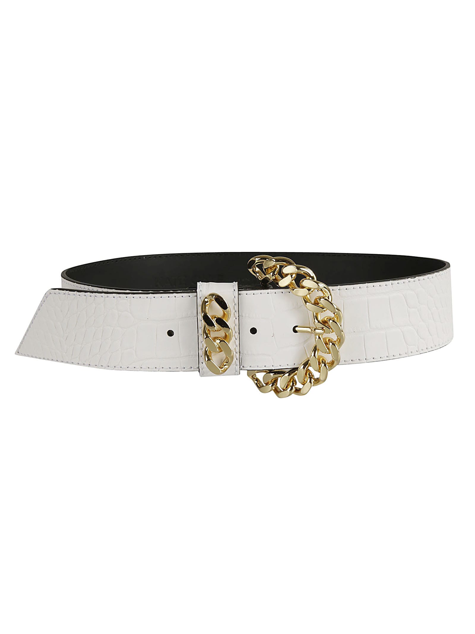 Kate Cate Chain Buckled Belt In White