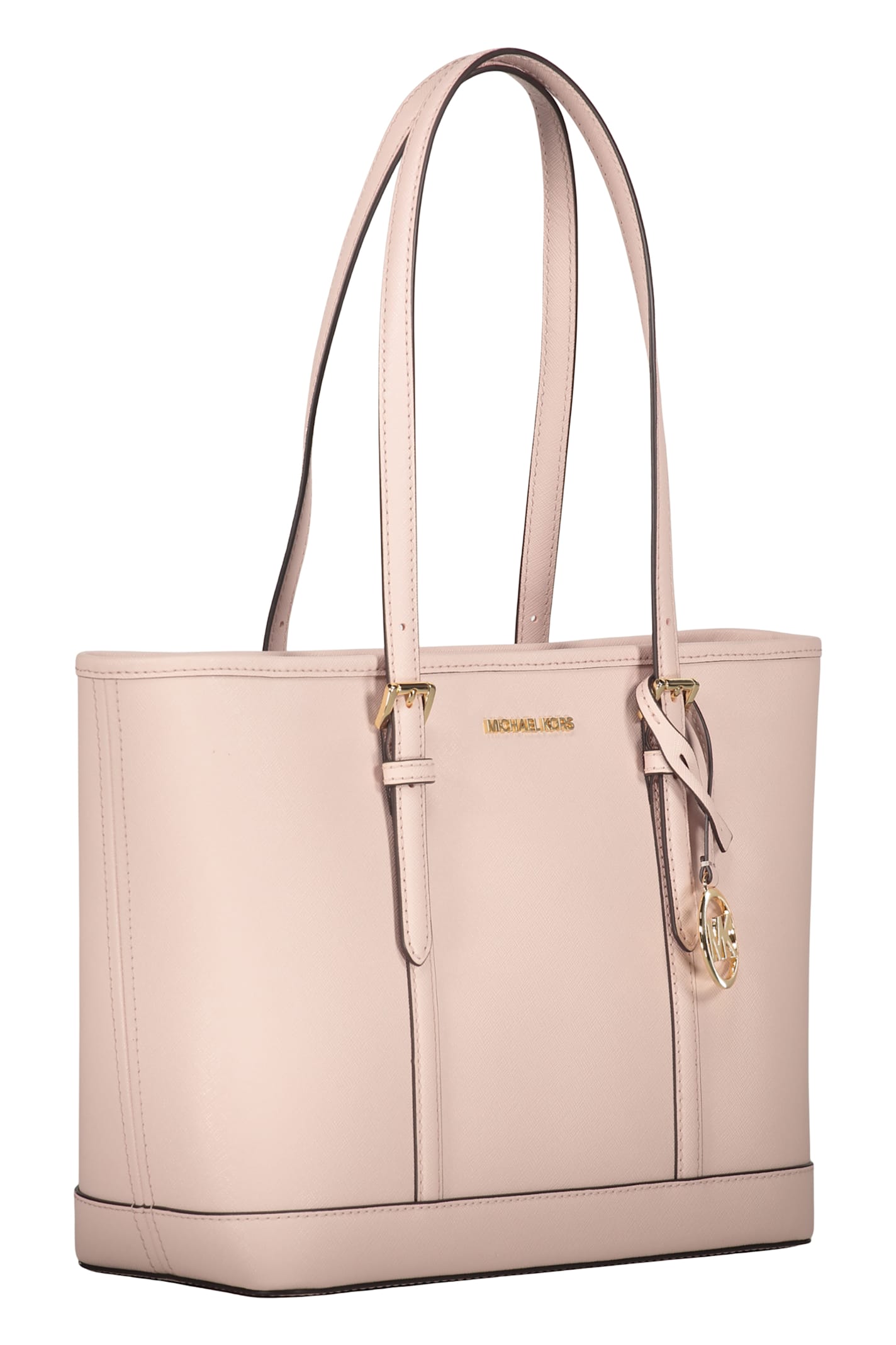 Michael Kors Jet Set Leather Tote Bag In Pink