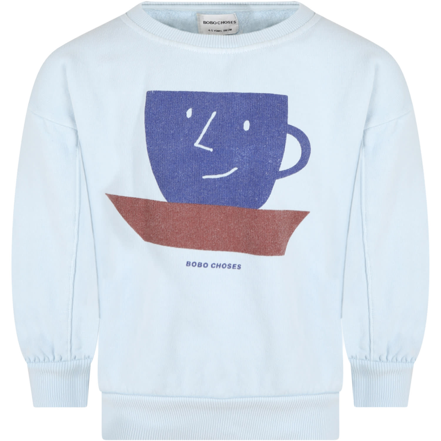 Bobo Choses Light Blue Sweatshirt For Kids With Cup