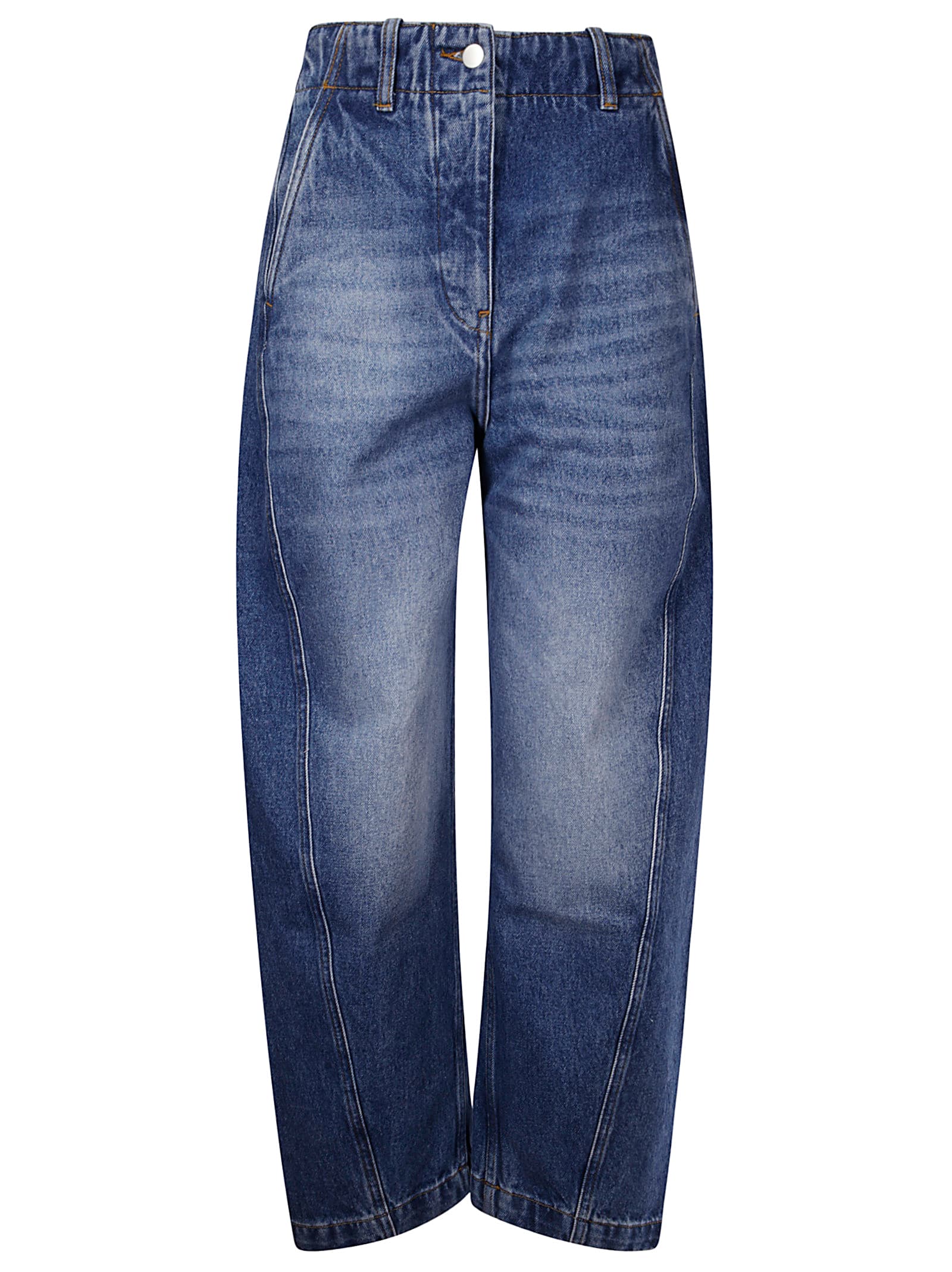 Studio Nicholson Belt-loop Jeans In Worn Wash Indigo