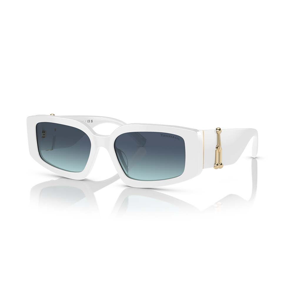 Shop Tiffany &amp; Co. Sunglasses In Bianco/blu Sfumato