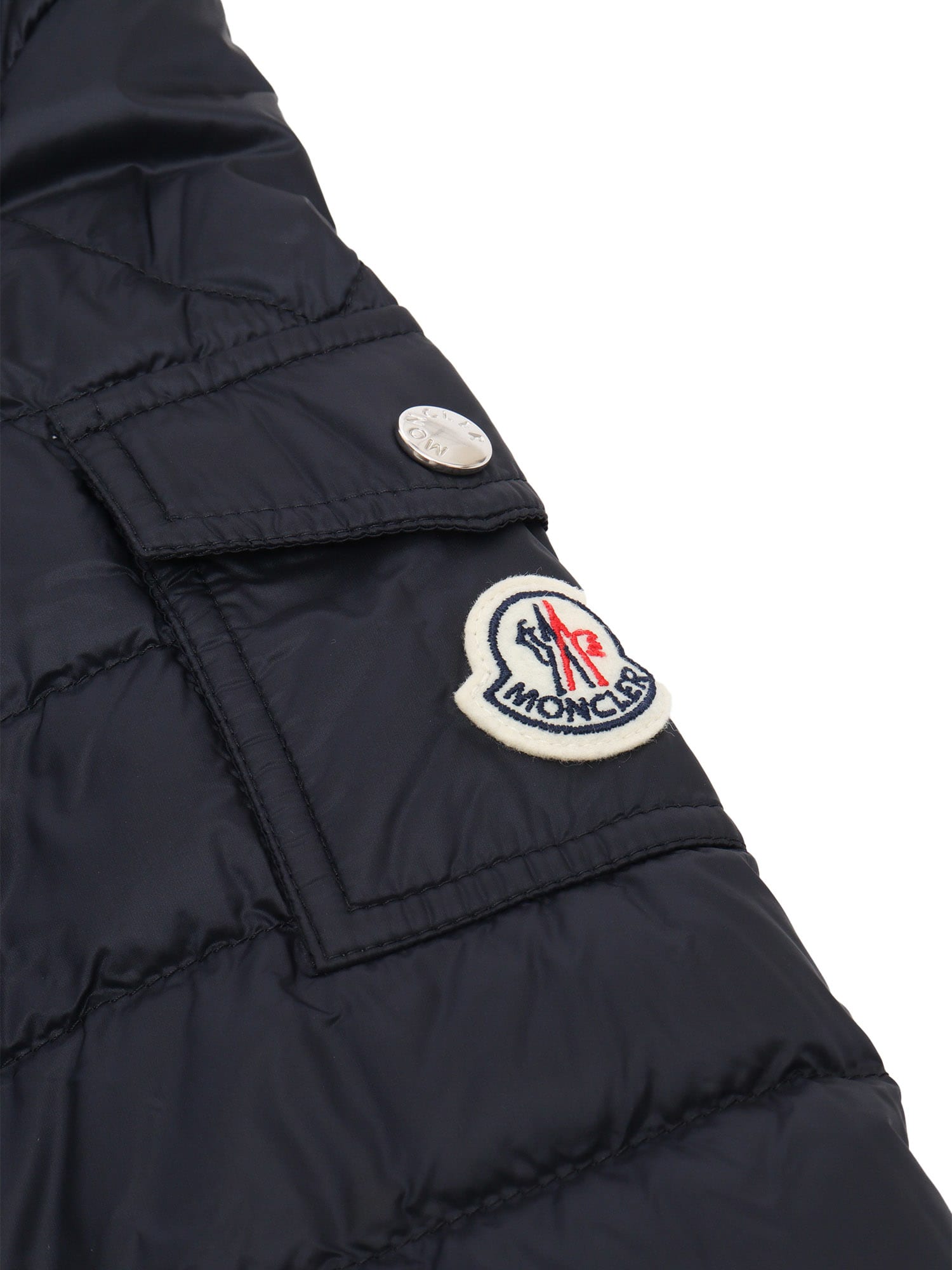 Shop Moncler Lauros Hooded Down Jacket In Blue