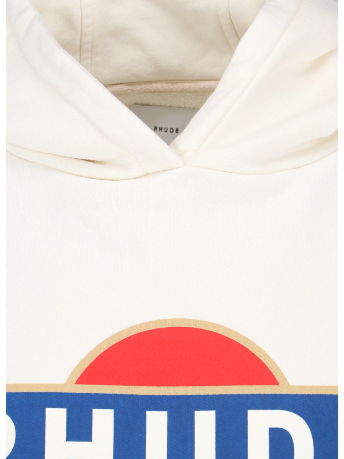 Shop Rhude Vintage Racer Hoodie In White