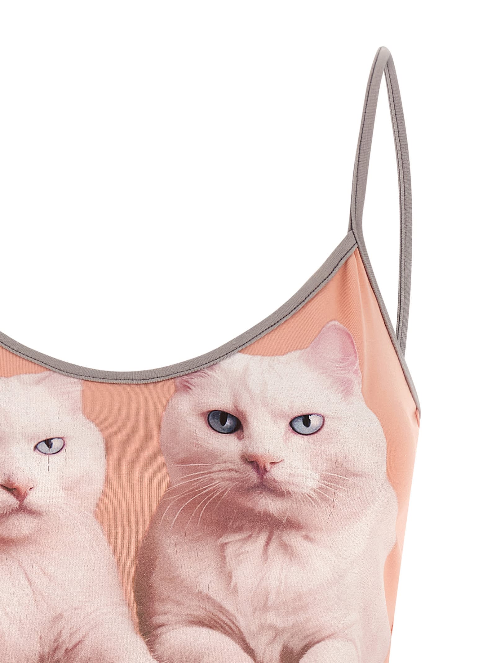 Diesel T-top R2 Cats Pink Cotton Jersey Tank Top In Multi