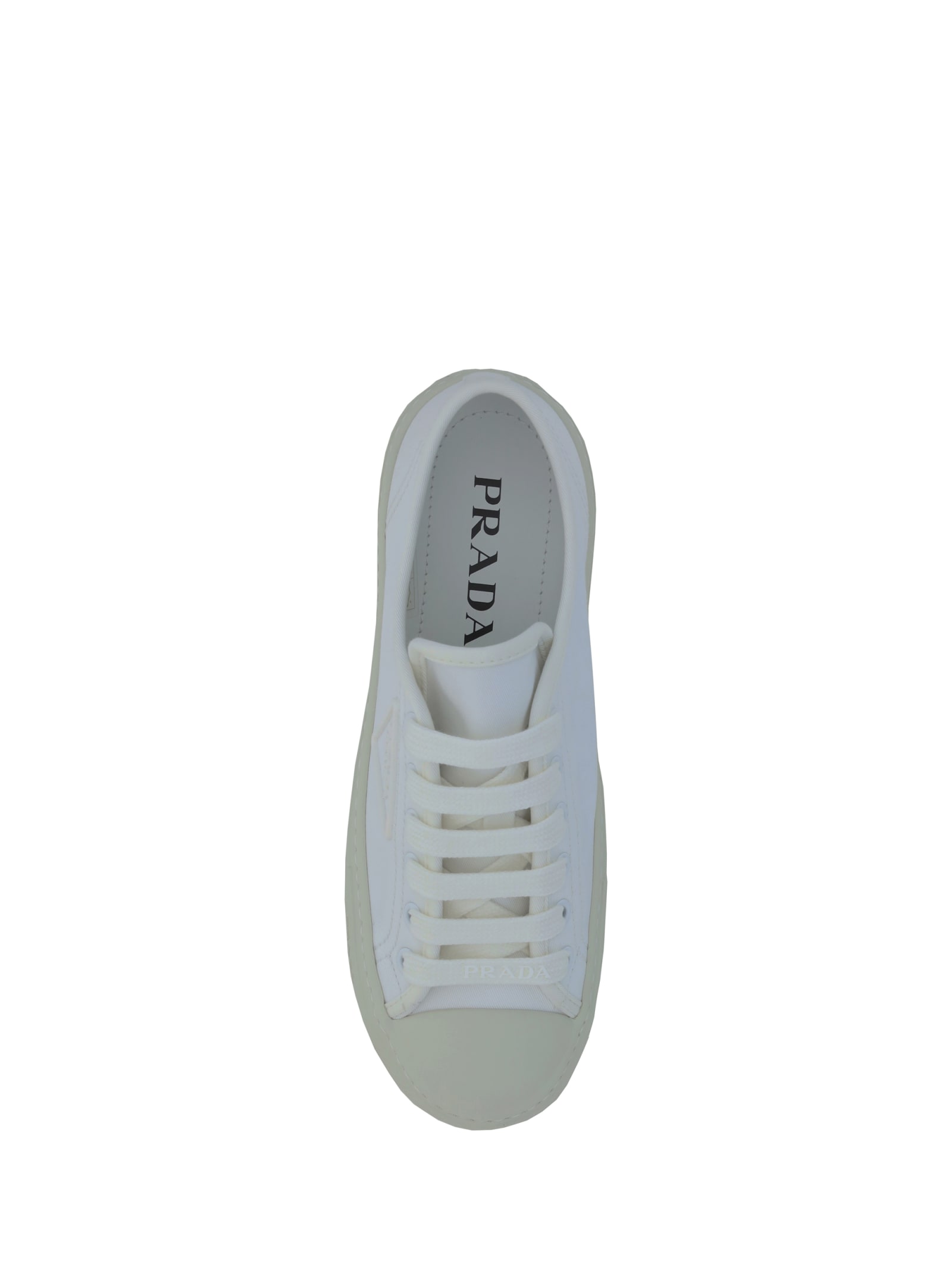 Shop Prada Sneakers In Bianco