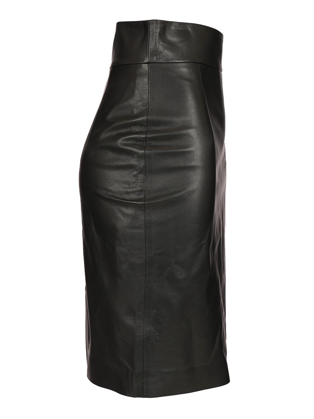 Tagliatore Suede Midi Skirt Skirts Black In Black