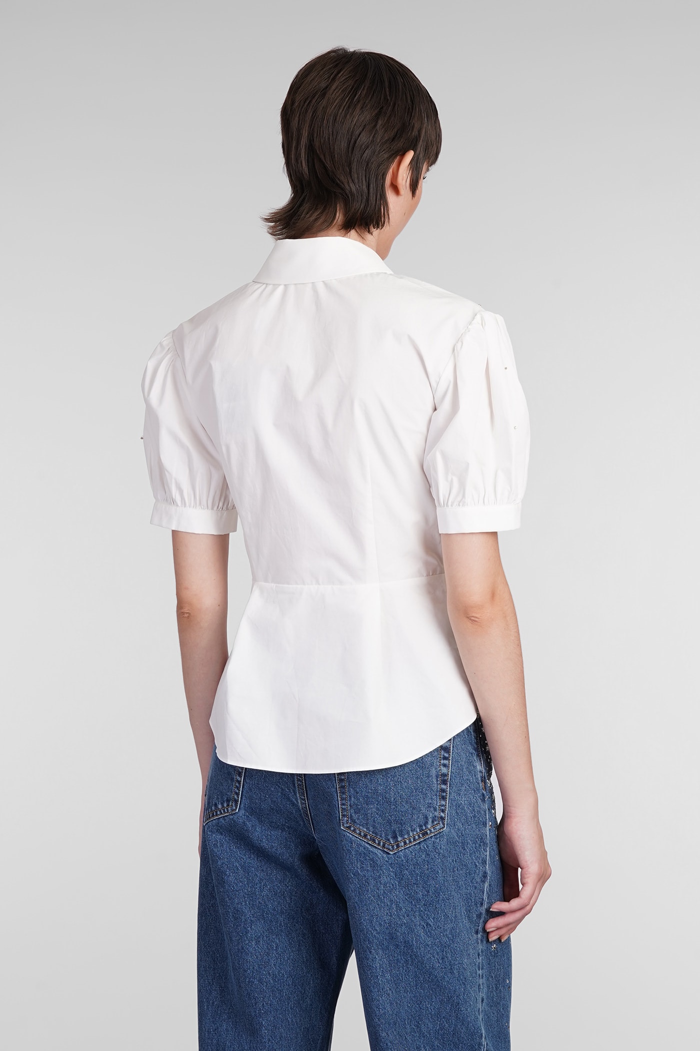 SELF-PORTRAIT SHIRT IN WHITE COTTON 