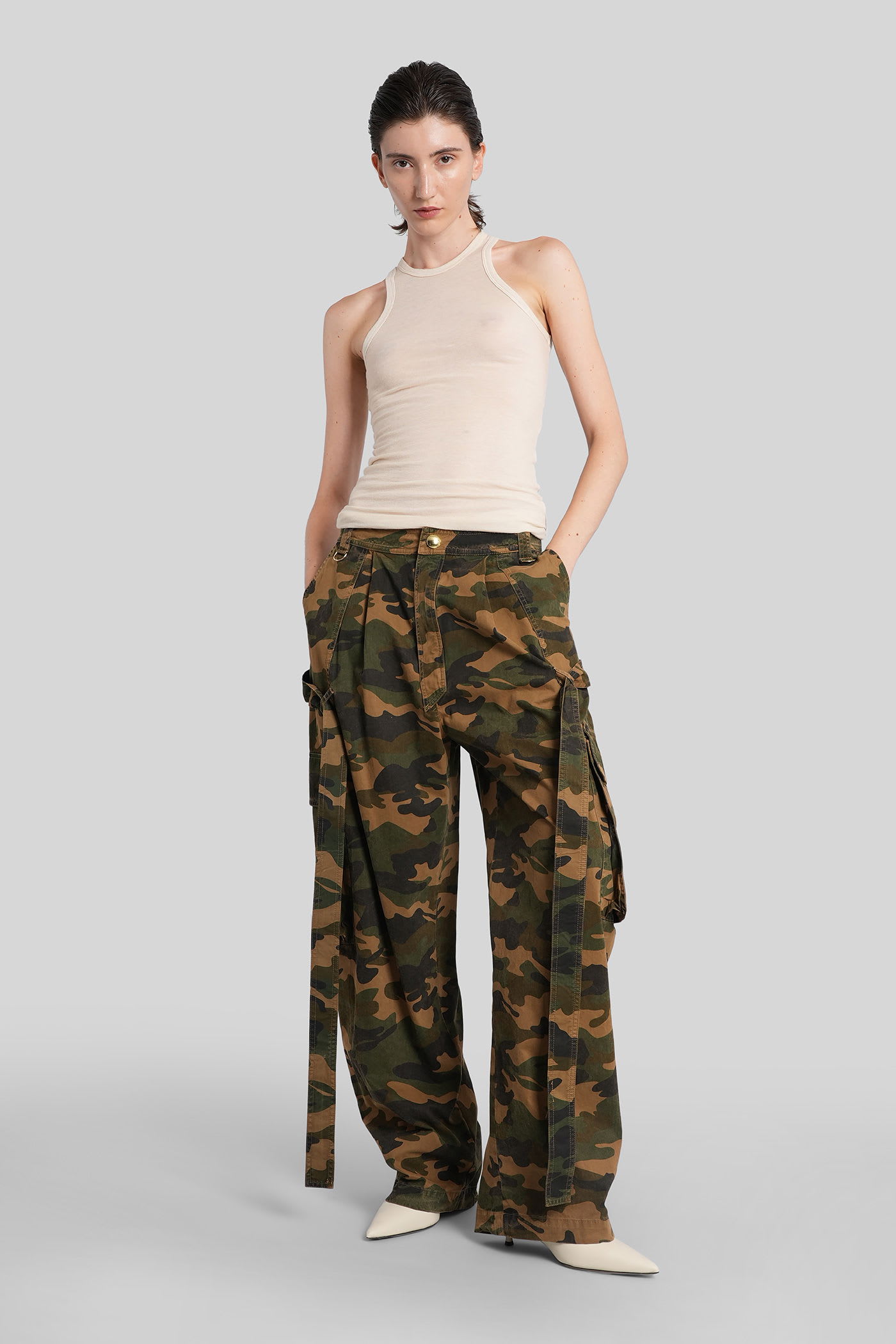 Darkpark Camouflage Cargo-pocket Trousers In Green