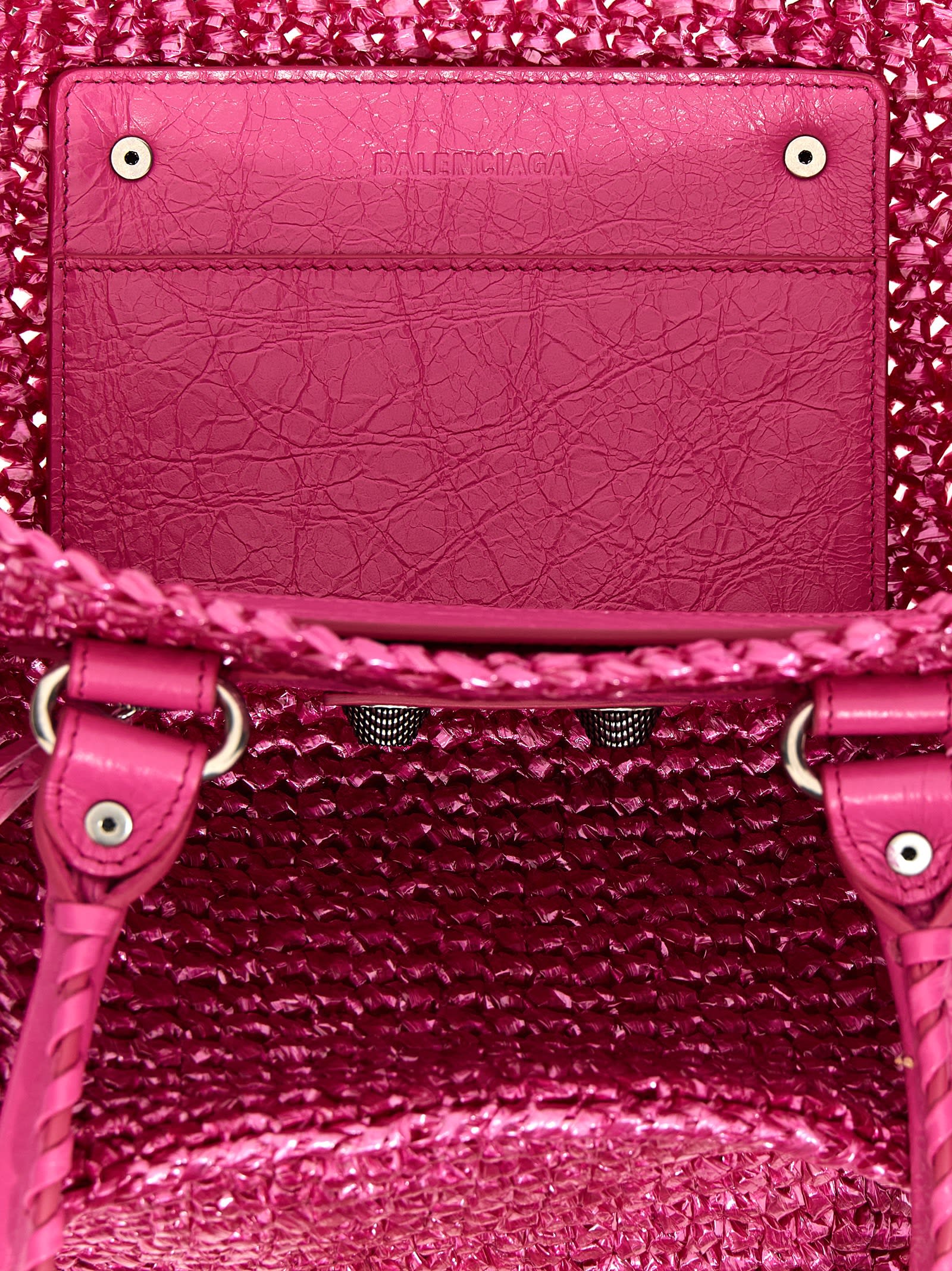 Shop Balenciaga Le Cagole Panier Shopping Bag In Fuchsia