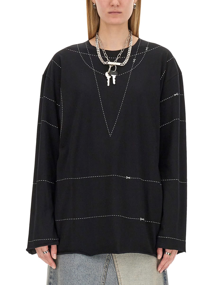 Shop Mm6 Maison Margiela Jersey In Black