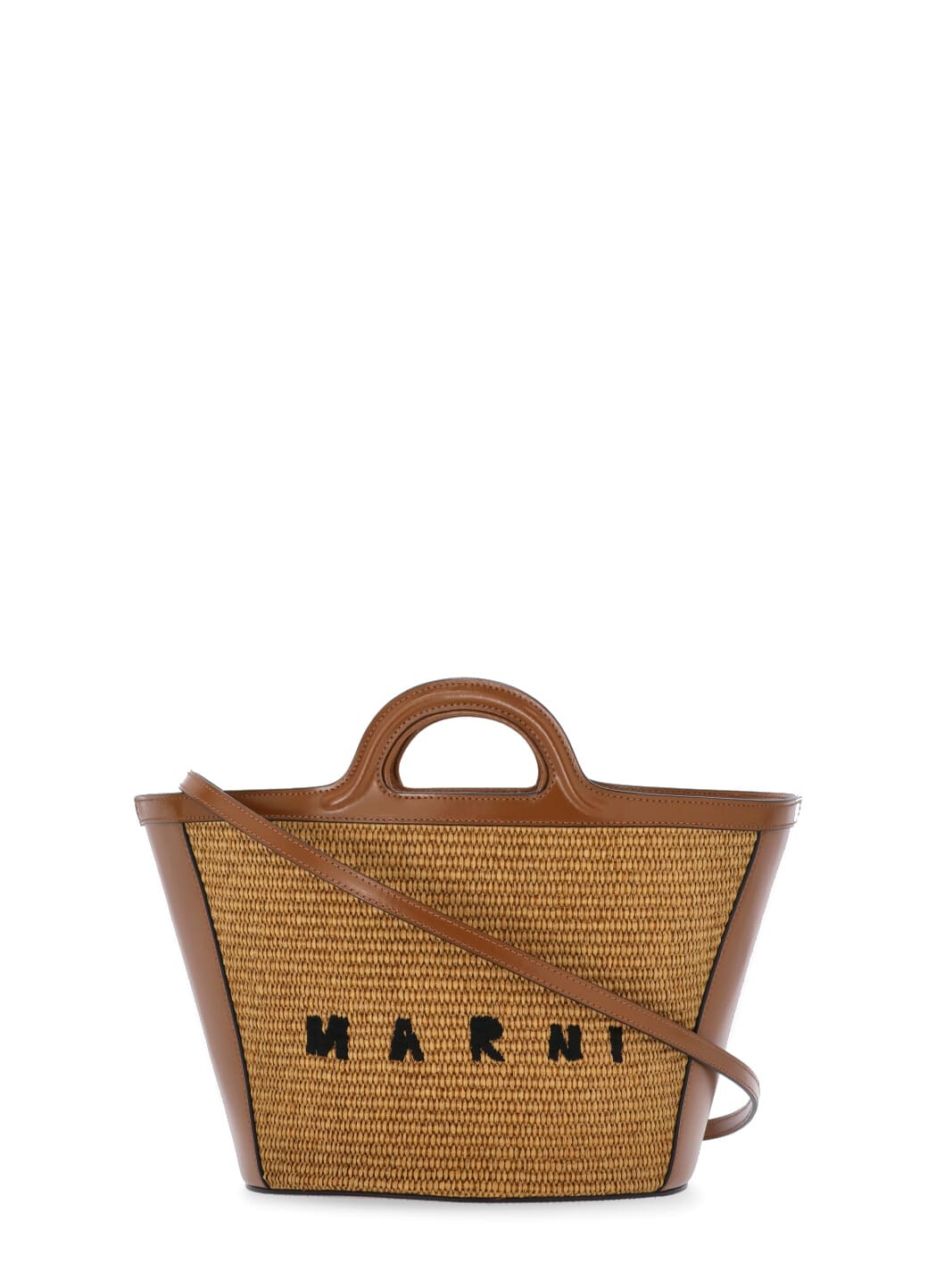 Shop Marni Tropicalia Handbag In Brown