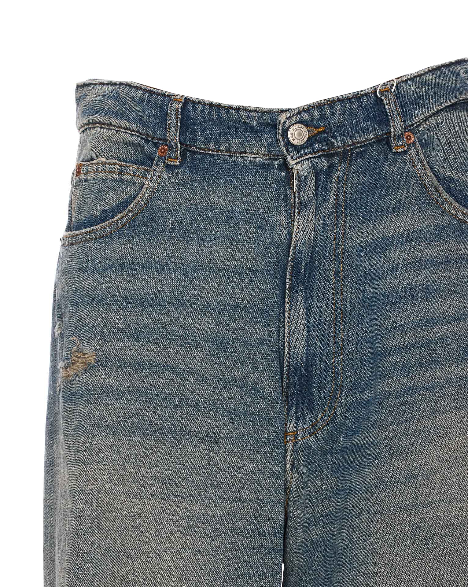 Mm6 Maison Margiela Vintage Finish Stonewashed Jeans In Grey Blue