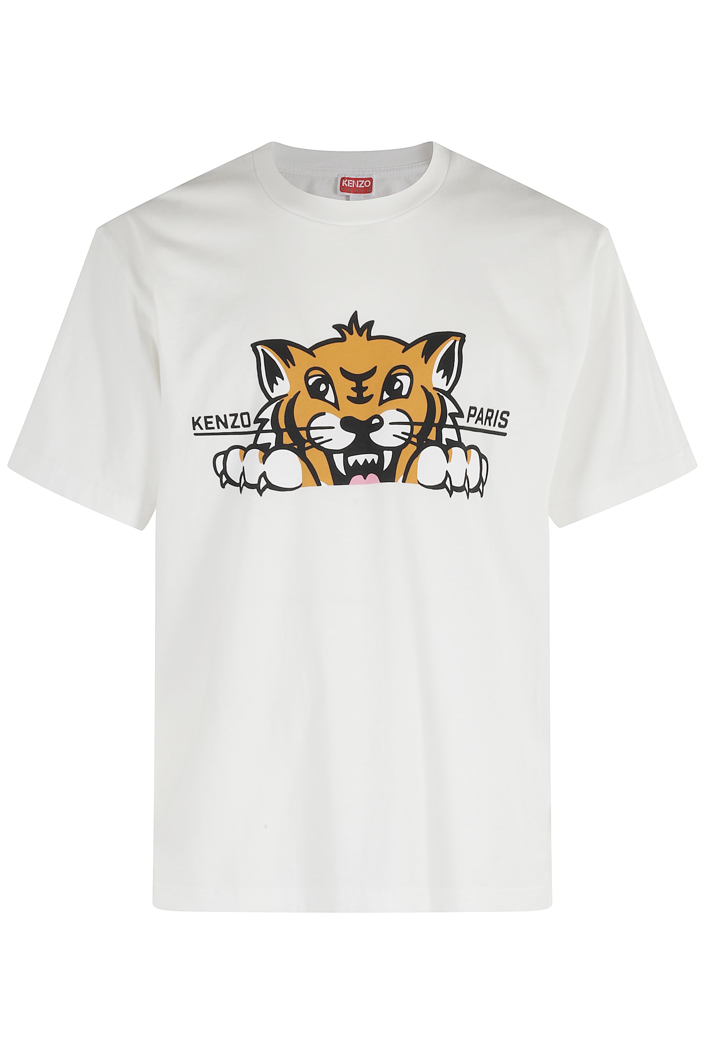 Kenzo Happy Tiger Classic Cotton T-shirt In White