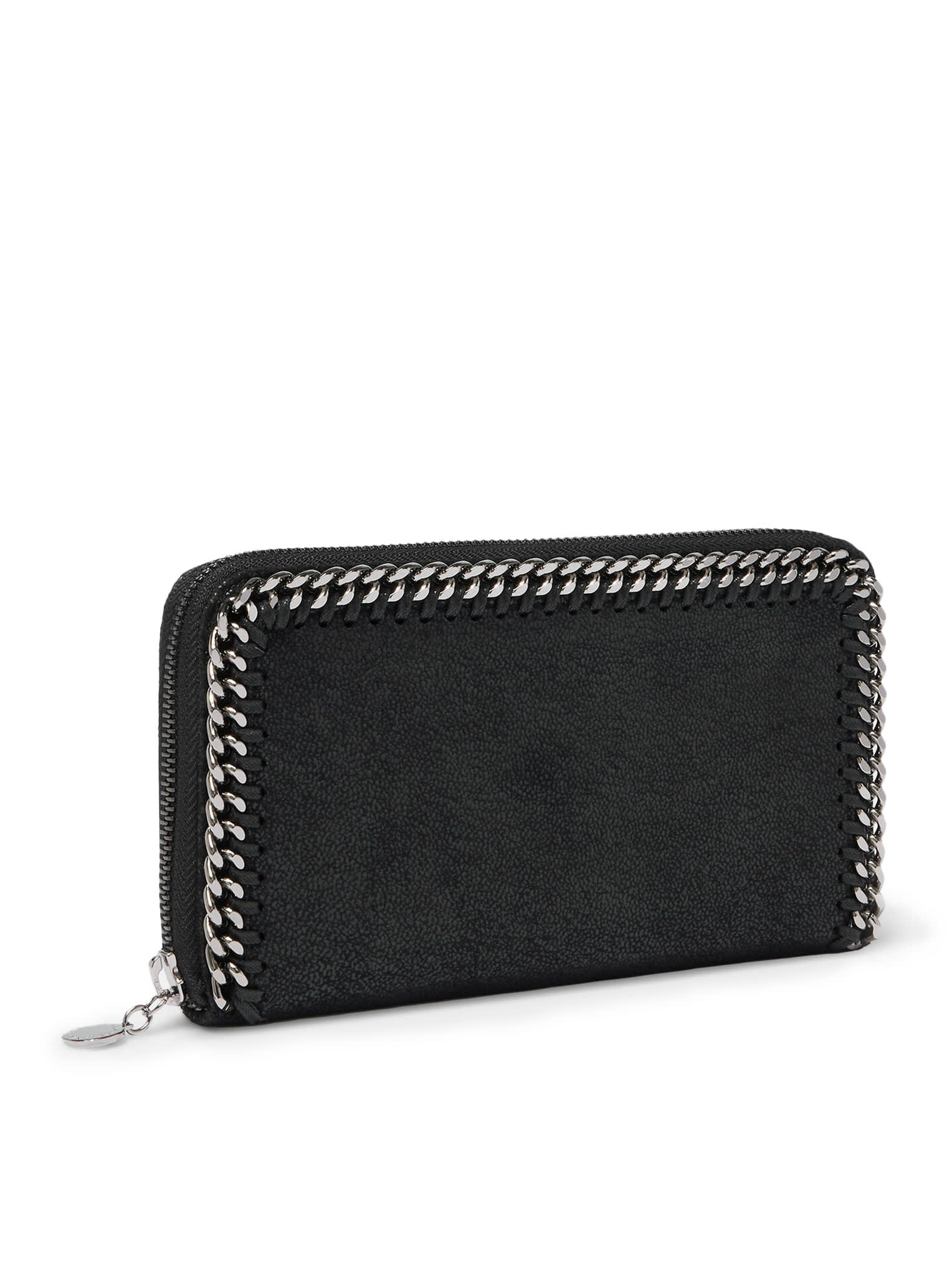 Shop Stella Mccartney Falabella Ziparound Wallet In Black