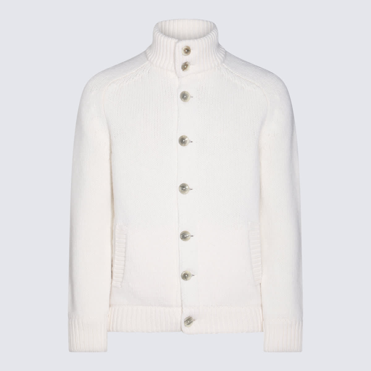 Shop Herno White Wool Knitwear