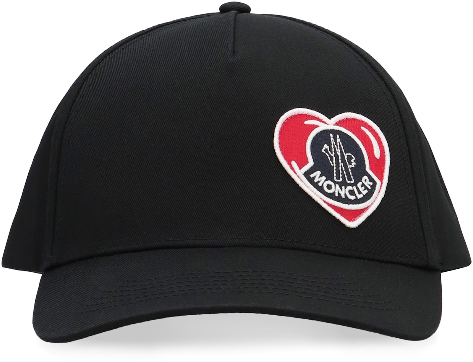 Shop Moncler Logo Baseball Cap In Black