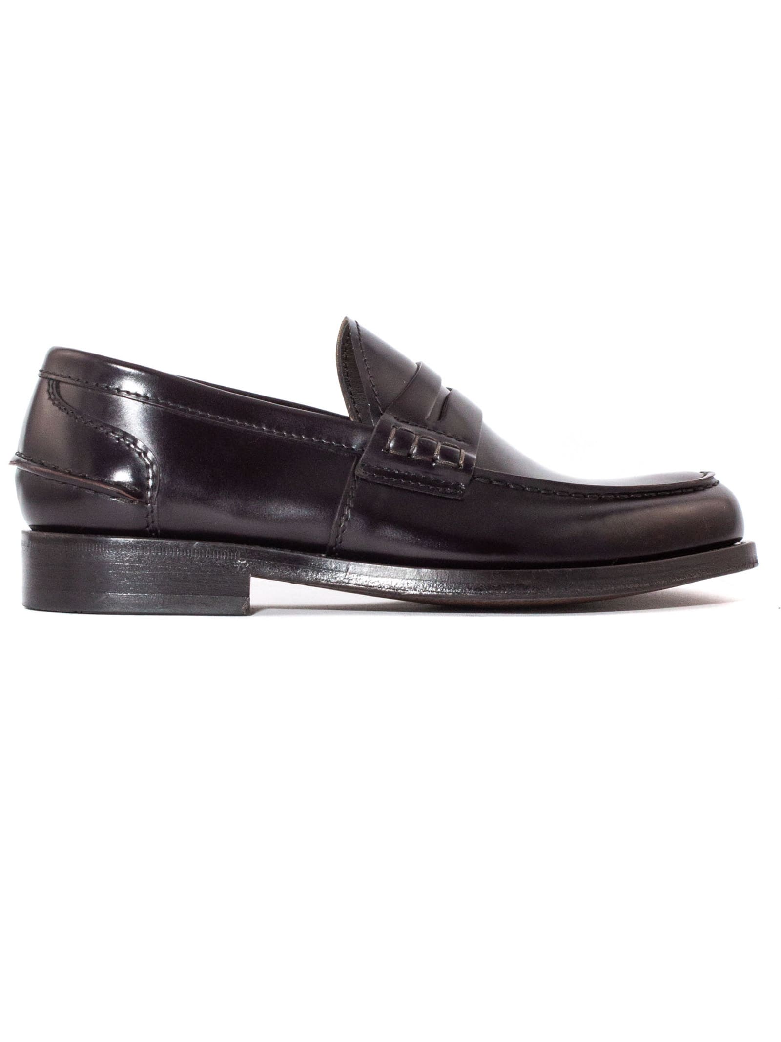 Green George Dark Brown Brushed Leather Loafer