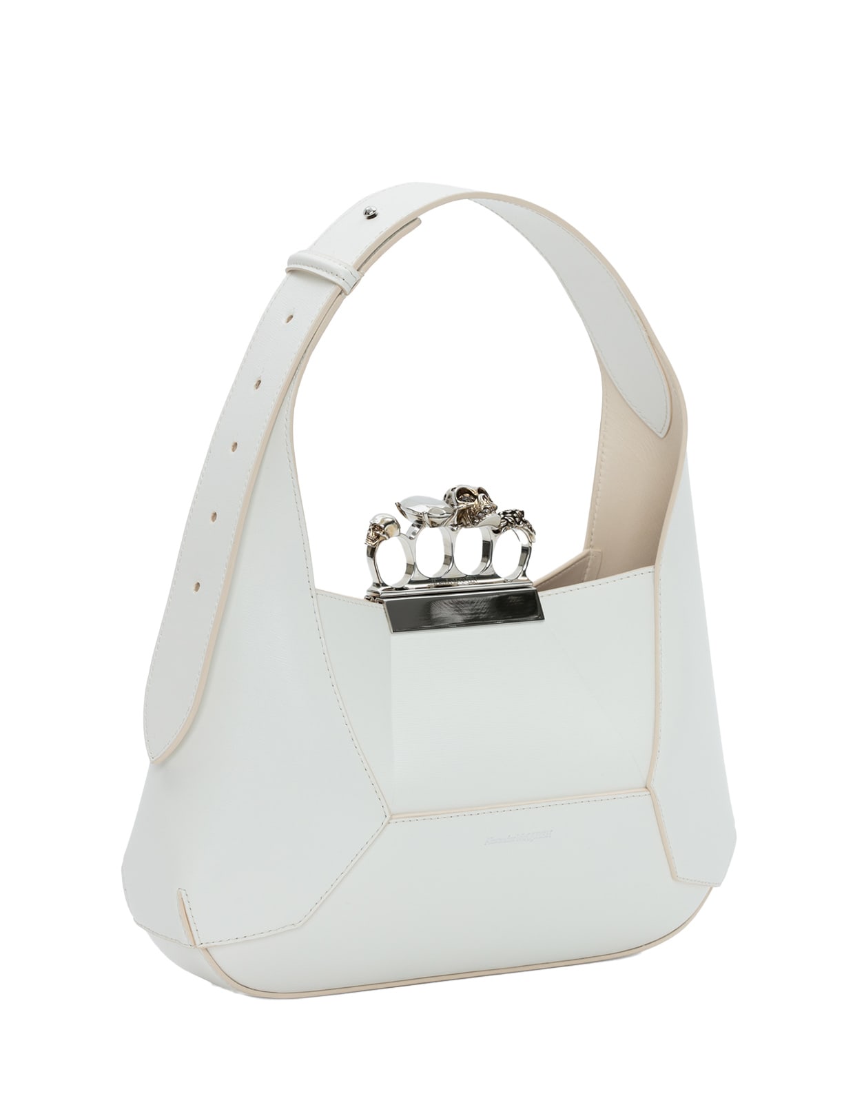 Shop Alexander Mcqueen Ivory The Jewelled Hobo Bag In White