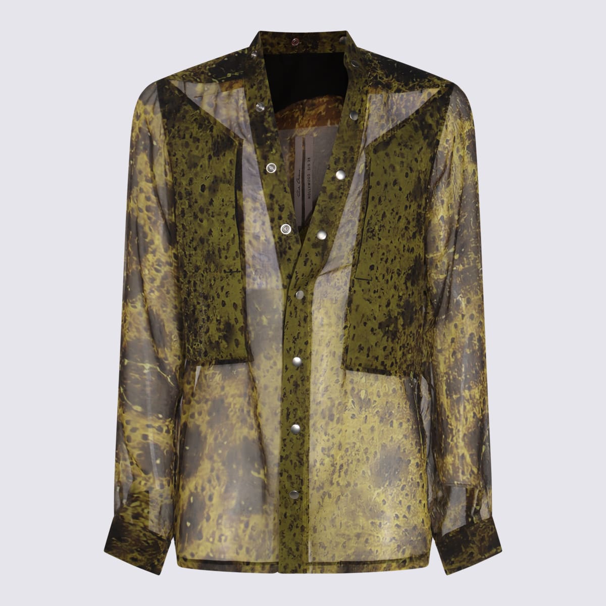 Rick Owens Sheer Fabric Long Sleeves Shirt With Pocket