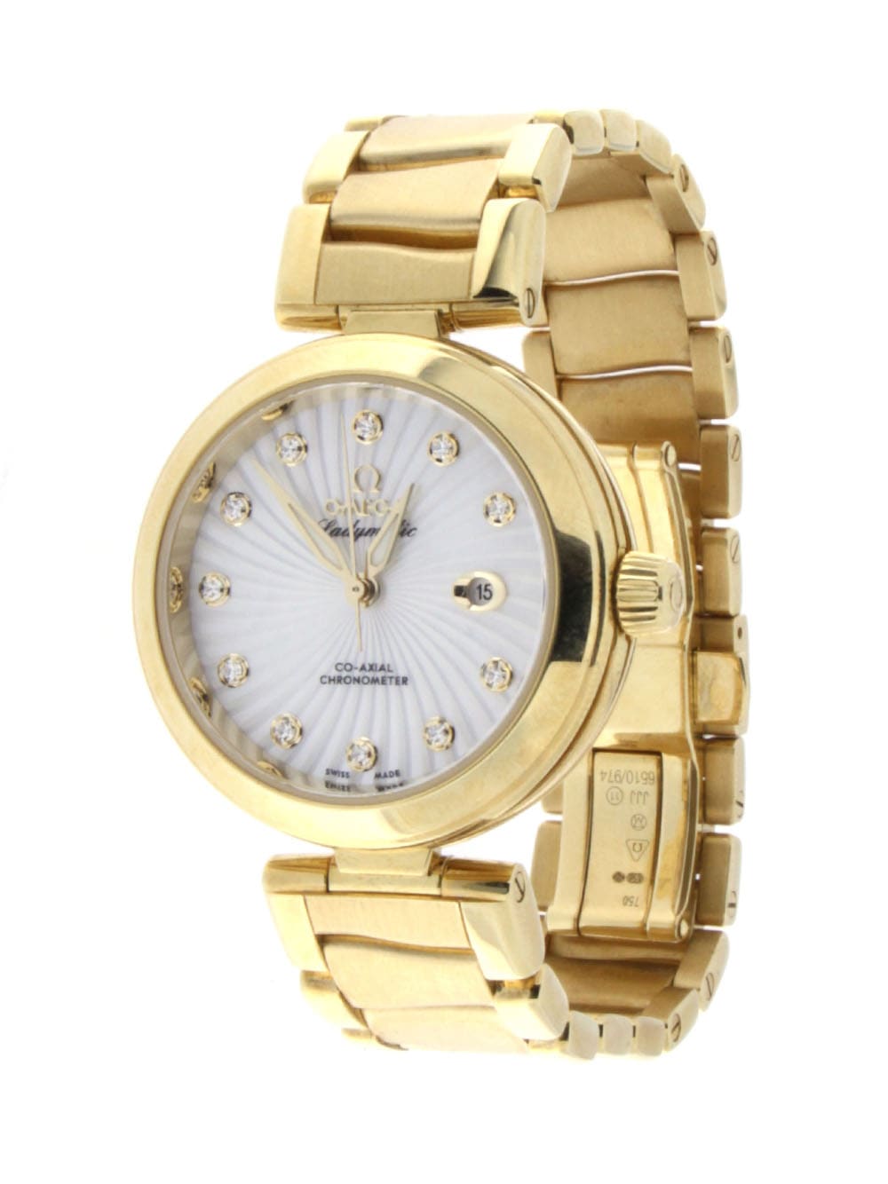 Omega De Ville Ladymatic 18k Yellow Gold Ladies Watch 425.60.34.20.55.002 Watches