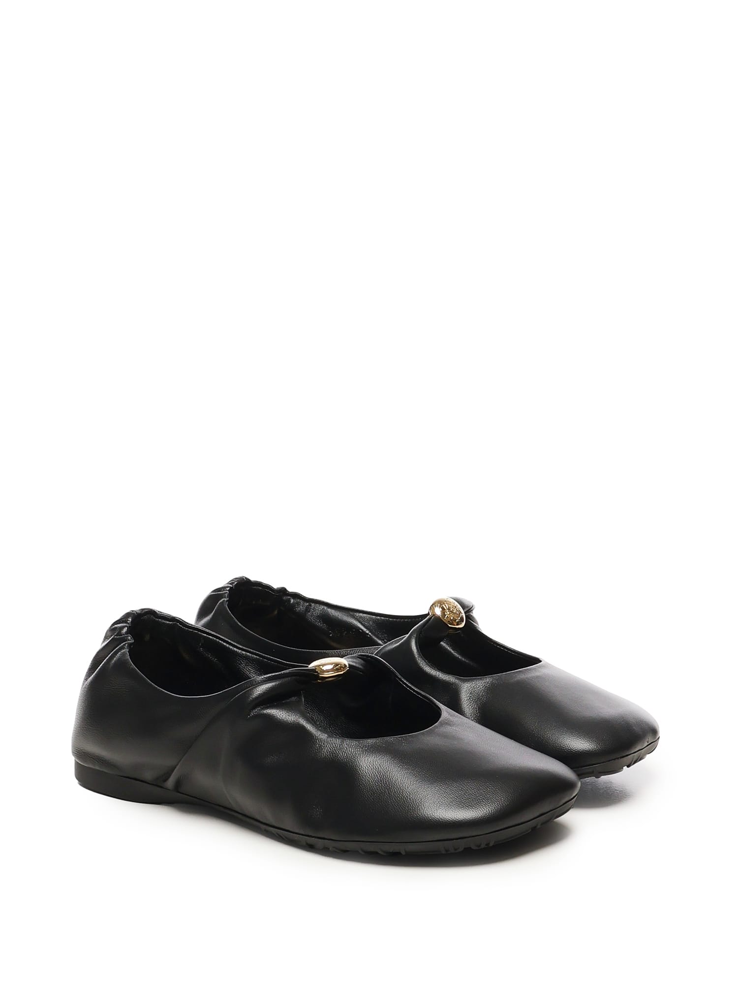 Loewe Women Pebble Ballerina In Nappa Leather In Black