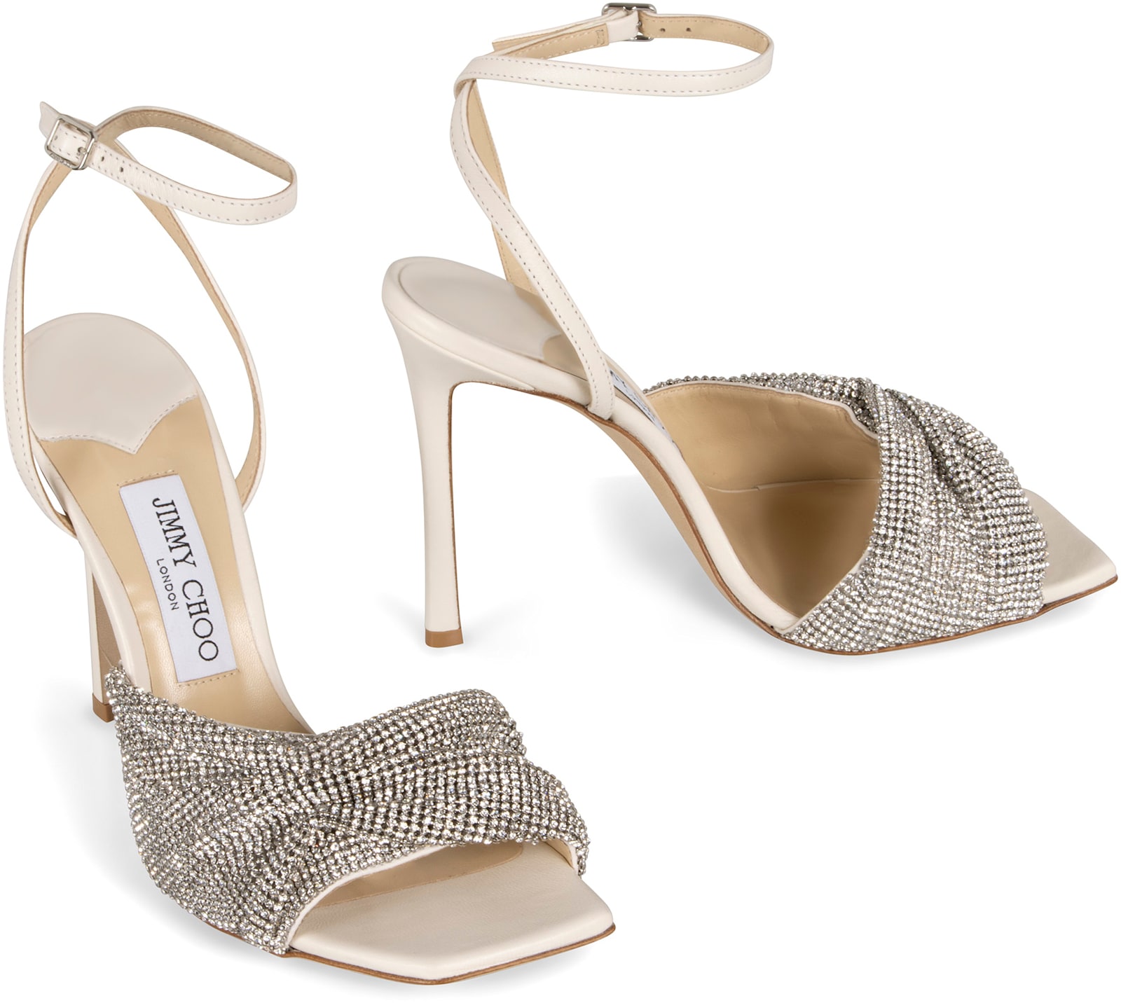 Shop Jimmy Choo Naria 110 Heeled Sandals In Panna