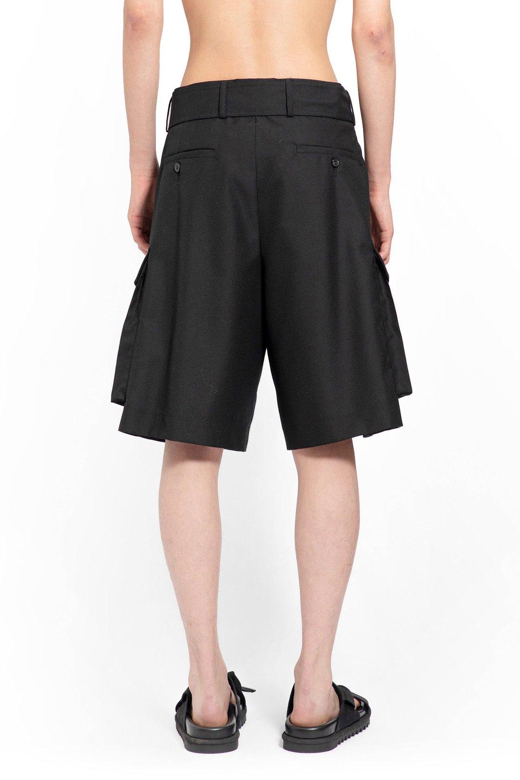Shop Dries Van Noten Belted Cargo Shorts In Black