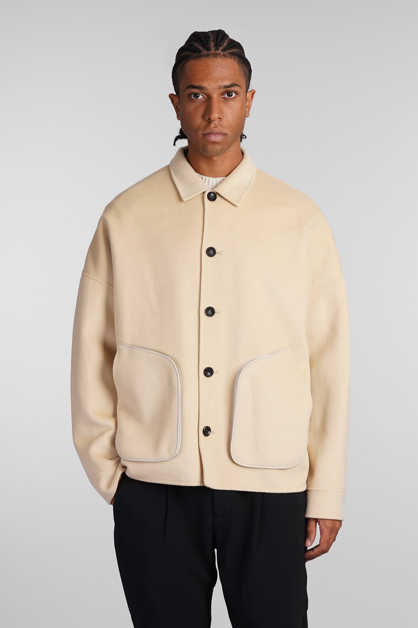 Shop Attachment Casual Jacket In Beige Wool