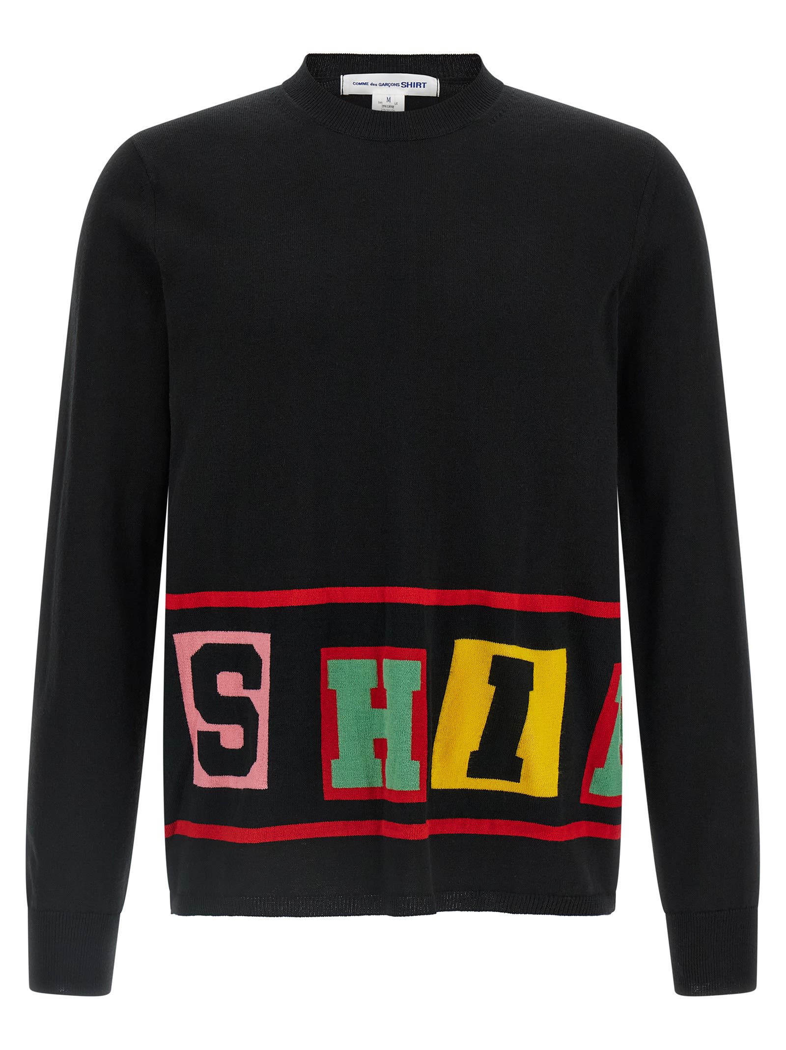 Comme Des Garçons Shirt Intarsia Sweater Sweaters And Cardigans Black In Black
