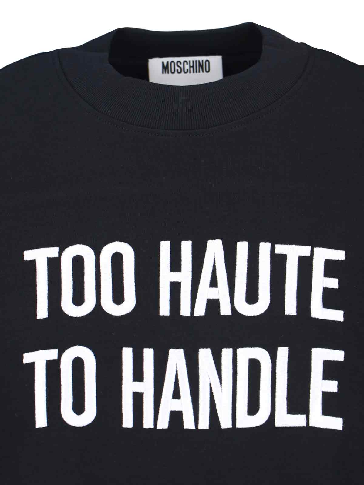 Moschino Graphic Print Dress Short Sleeves In Black
