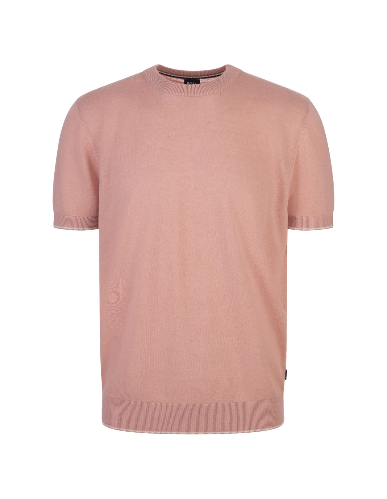 Shop Hugo Boss Light Pink Linen Blend Sweater
