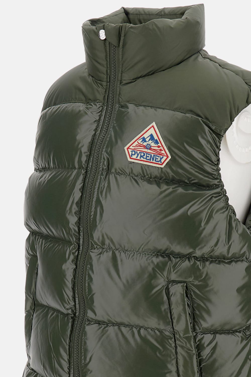 Pyrenex High Collar Sleeveless Puffer Jacket In Gray