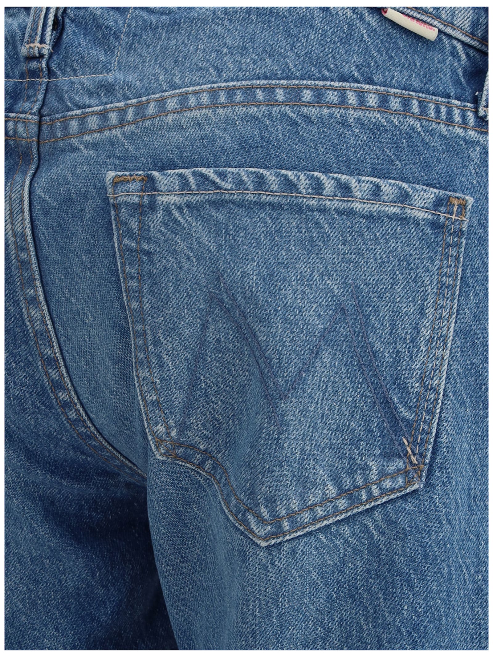 Mother Flare Mid-rise Denim Jeans With Faded Effect In Blue