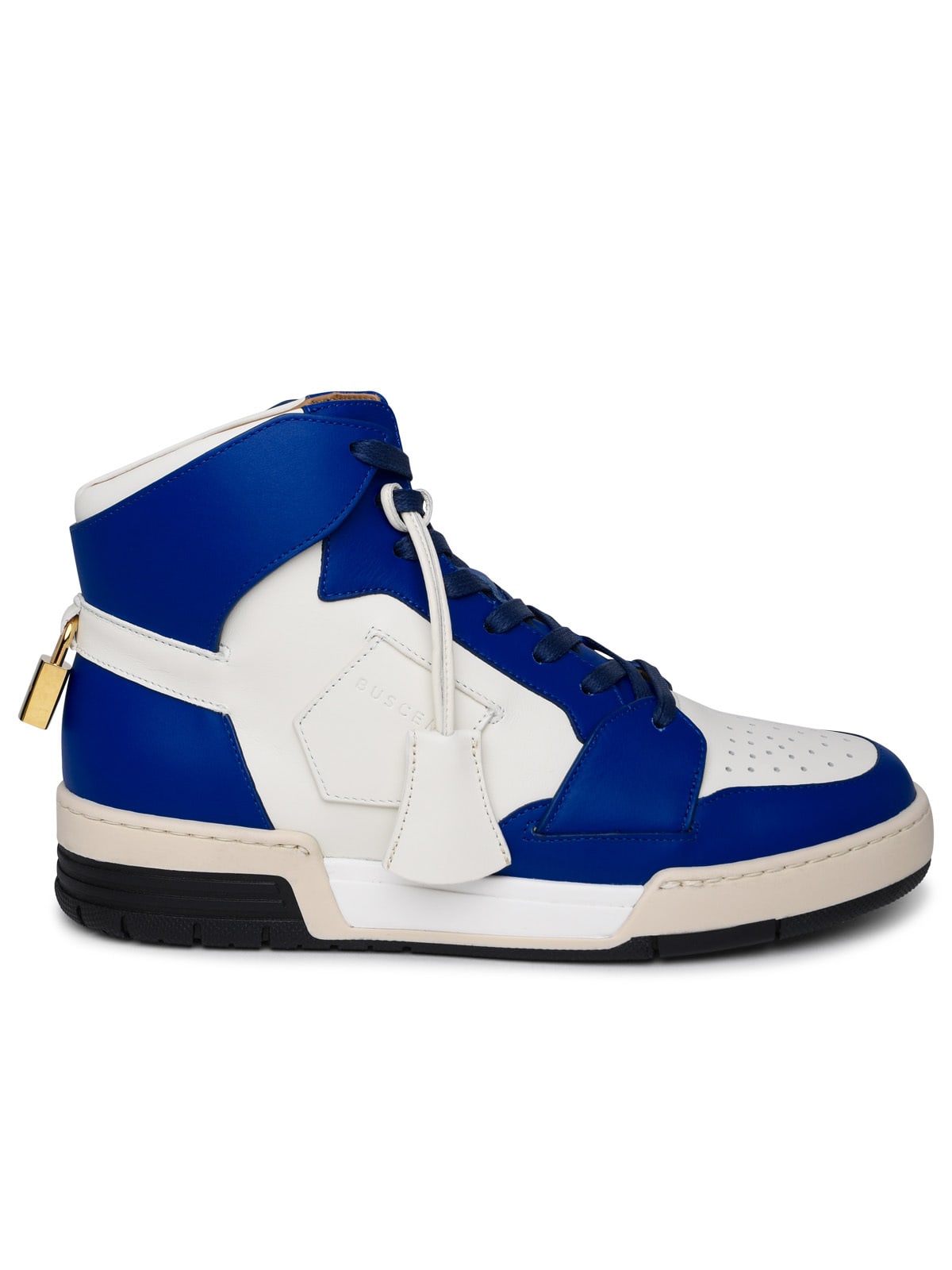 air Jon White And Blue Leather Sneakers