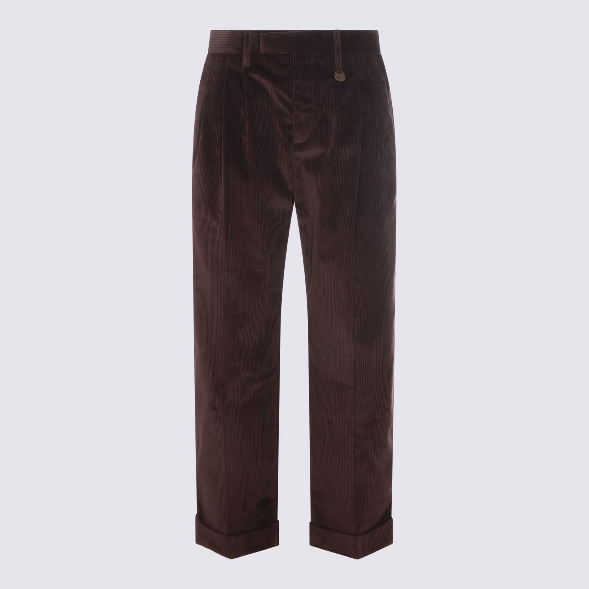 Burberry Relaxed Fit Trousers Cuffed Hem In Multi