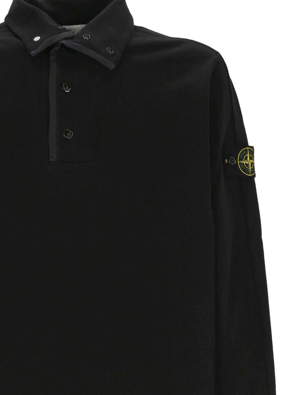 Shop Stone Island Long-sleeved Polo Shirt In V0020 Navy B Lue