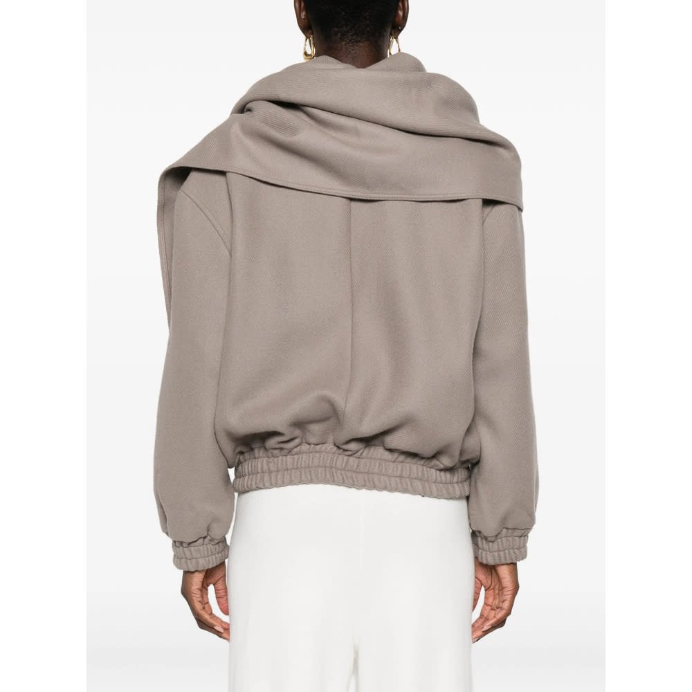 Aya Muse Tuli Wool-blend Scarf Jacket In Gray